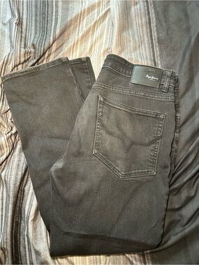 Pepe Jeans London Mens Martin Holborne Black Jeans Size 34x32 Stretch